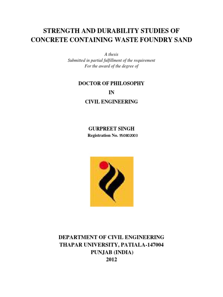 Strength and Durability Studies of Concrete Containing Waste Foundry ...