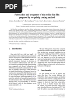 Fabrication and Properties of Zinc Oxide Thin Film