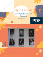 English Lesson: For 7 Grade in The 2 Semester