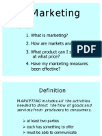 How Are Markets Analysed? 1. What Is Marketing?