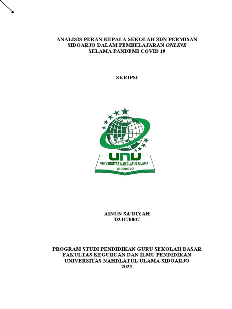 Analisis Peran Kepala Sekolah Sdn Permisan Sidoarjo Dalam Pembelajaran Online Pdf