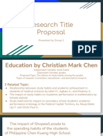 Research Title Proposal: Presented by Group 2