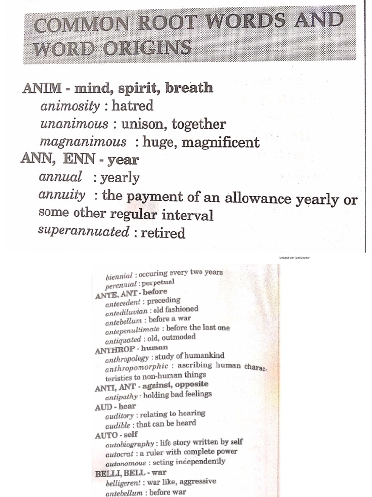 Root words pdf