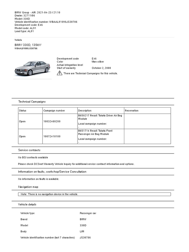 AIR - Vehicle - JS30786 | PDF | Motor Vehicle | Private Transport