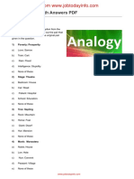Analogy Test With Answers PDF