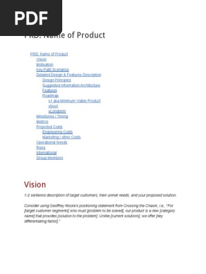 PRD Template 2020