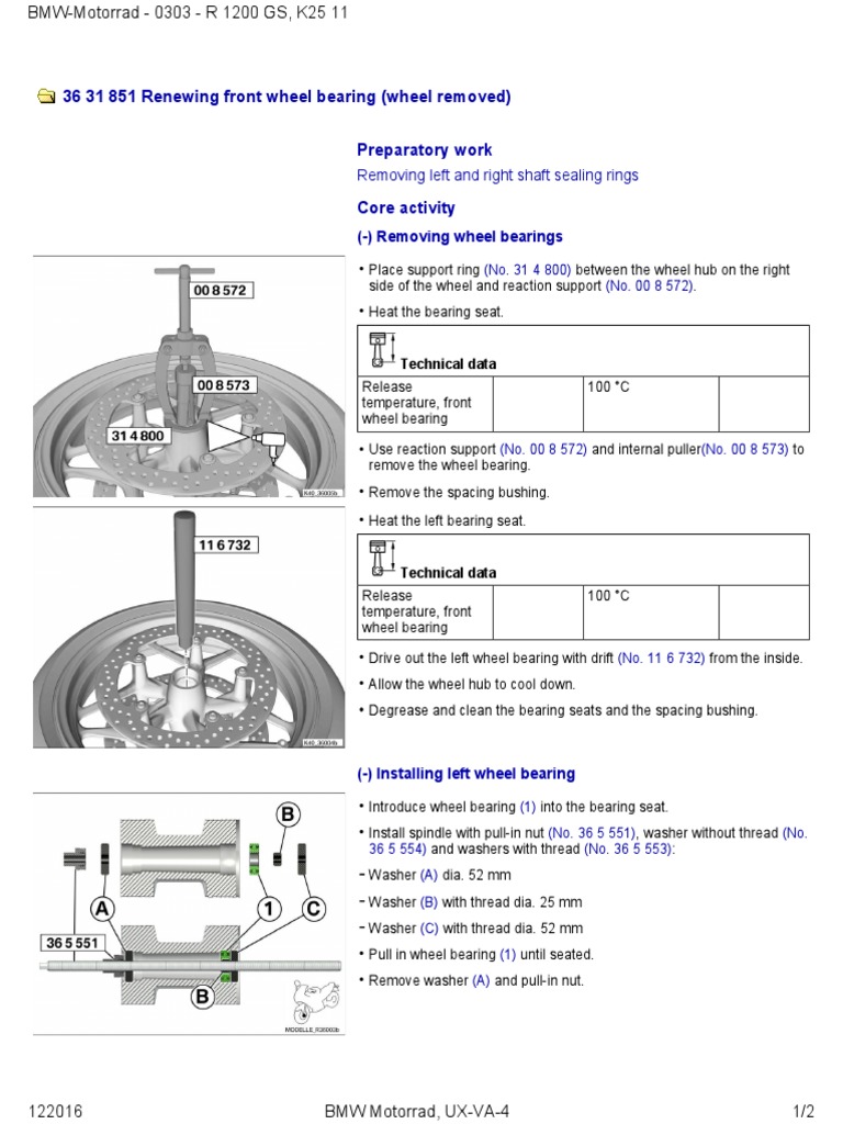 Front Wheel Bearing Replacement Guide | PDF | Mechanical Engineering ...