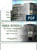 Field Study 1: The Learner's Development and Environment