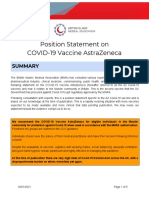 BIMA Oxford AZ Vaccine Detailed Position Statement