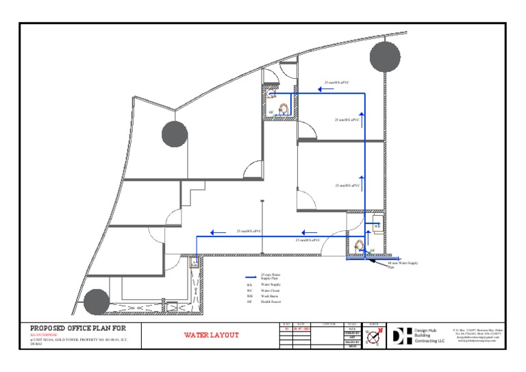 Proposed Water Layout Plan for Office | PDF | Home & Garden | Bathroom