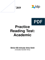 Question Booklet Reading Test Academic