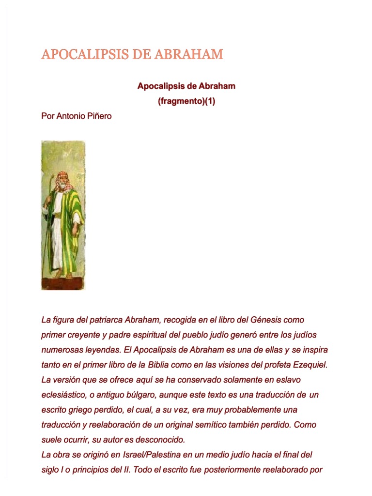 Apocalipsis de Abraham PDF Contenido bíblico Textos Religiosos
