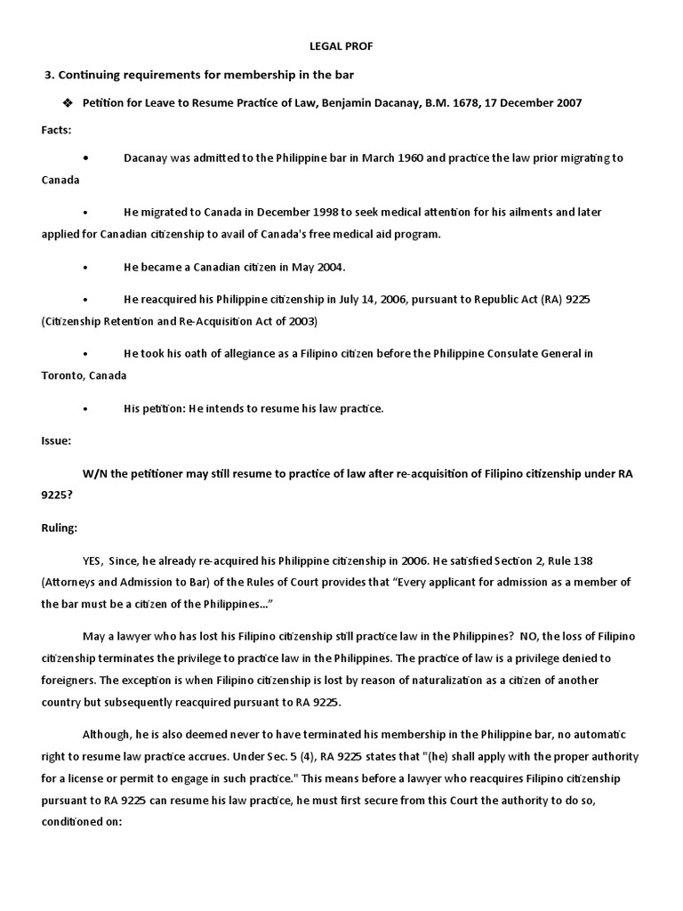 LEGAL PROF DIGEST Continuing Requirements M1 Download Free PDF