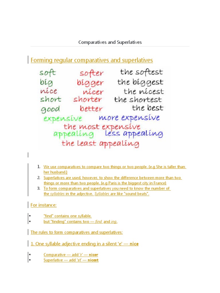 Comparatives and Superlatives Guide | PDF | Semiotics | Interpretation ...
