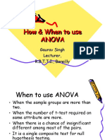 Application of ANOVA
