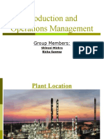 Production and Operations Management: Group Members