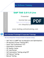 Online Software Training: SAP TAO 2.0/1.0 Live