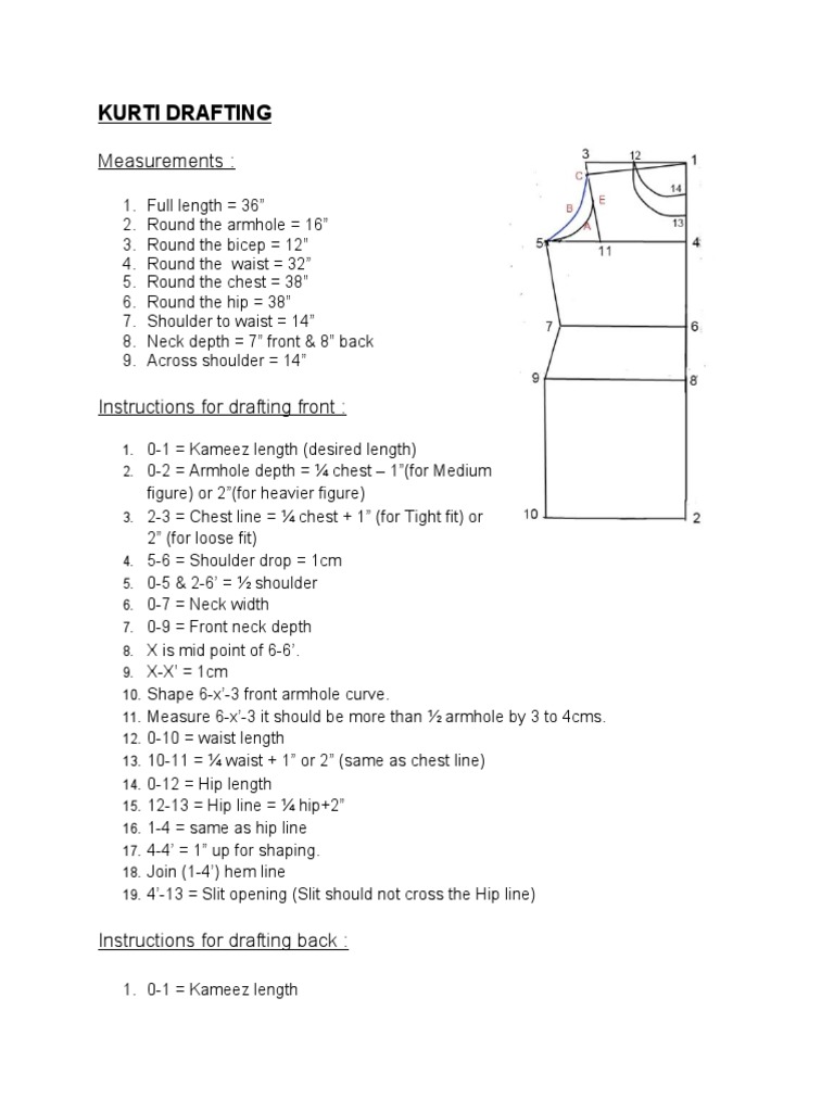 dress drafting and cutting pdf Kurti Drafting and Cutting Guide