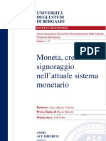 Moneta Credito e Signoraggio Nell Attuale Sistema Monetario