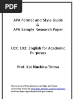 APA Formating & Style Presentation by Purdue OWL