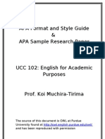 APA Formating & Style Presentation by Purdue OWL