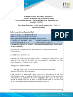 Guía de Actividades y Rúbrica de Evaluación - Fase 5 - Argumentación.