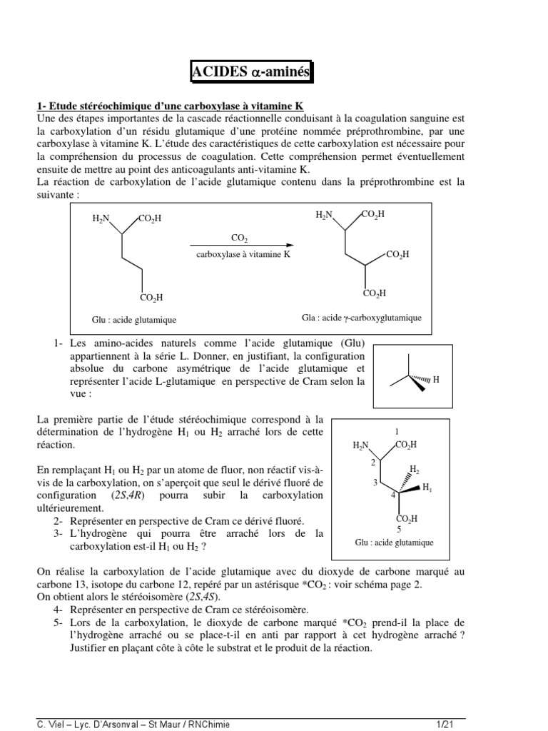 Cours De Biochimie En Ligne Gratuit acides_amines | Acide aminé | Acide carboxylique