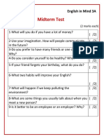 Midterm Test: English in Mind 3A