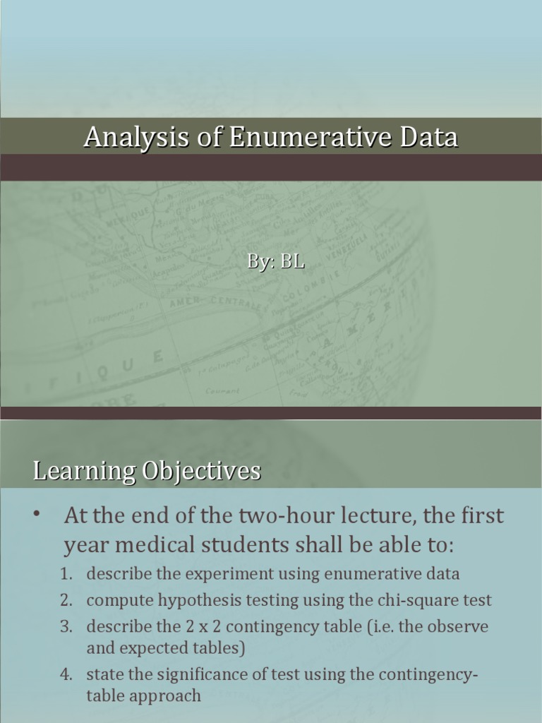 Analysis of Enumerative Data | PDF