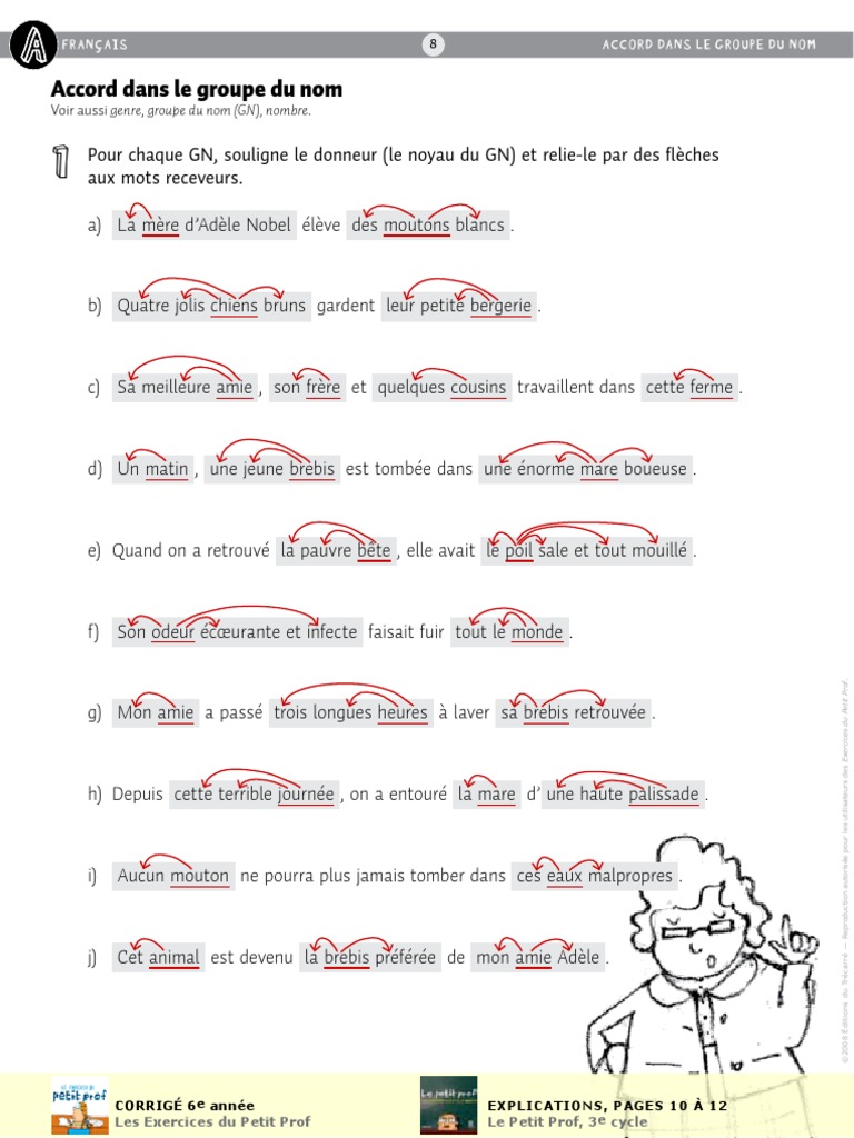 é Ou Er Exercices à Imprimer Cm2 Les Exercice S Francais 6 e Annee | PDF | Nombre grammatical | Genre  grammatical