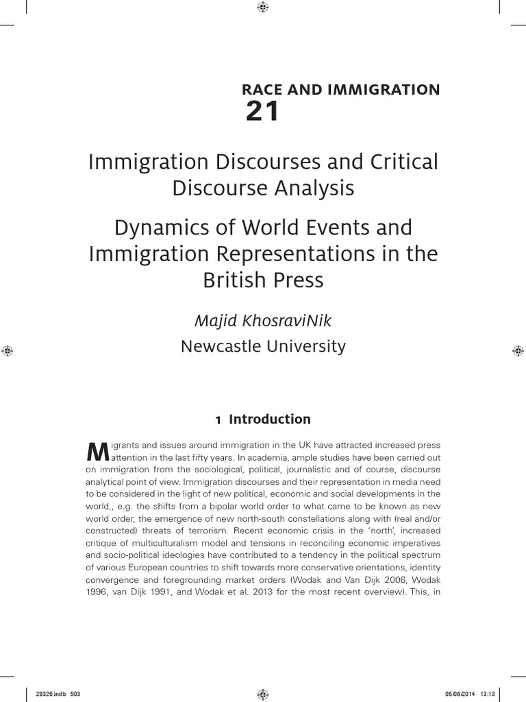 Immigration Discourses and Critical Discourse Analysis Dynamics of