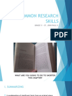 Common Research Skills: Grade 11 - St. John Paul Ii