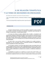 Los Modelos de Relación Terapéutica Y La Toma de Decisiones en Oncología