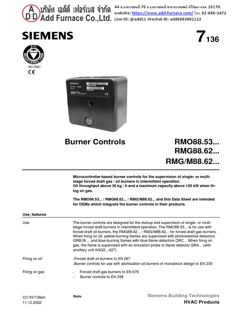 RMG88.62C2 Burner Control Manual PDF Insulator (Electricity