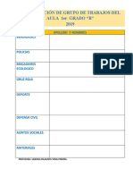 Organización de Grupo de Trabajos Del Aula 1er Grado