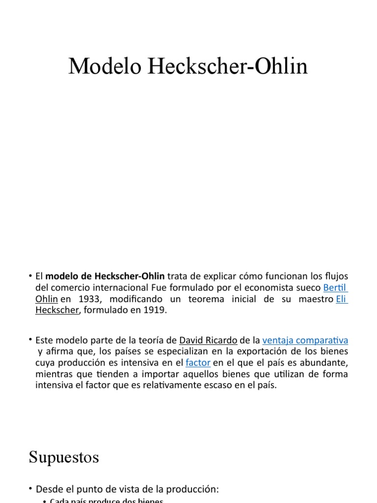 Modelo Heckscher-Ohlin | PDF | Economias | Ciencias económicas