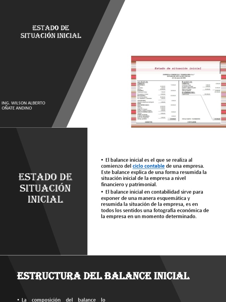 Estado de Situacion Inicial | PDF | Hoja de balance | Contabilidad