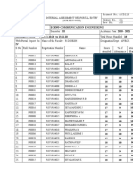 Internal Assessment Webportal Entry Report