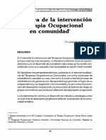 Jeannette A. Méndez M. (2002) Perspectiva de La Intervención de Terapia Ocupacional en Comunidad