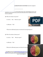 Microbial Metabolism & Specialized Bacterial Growth Media Homework Assignment