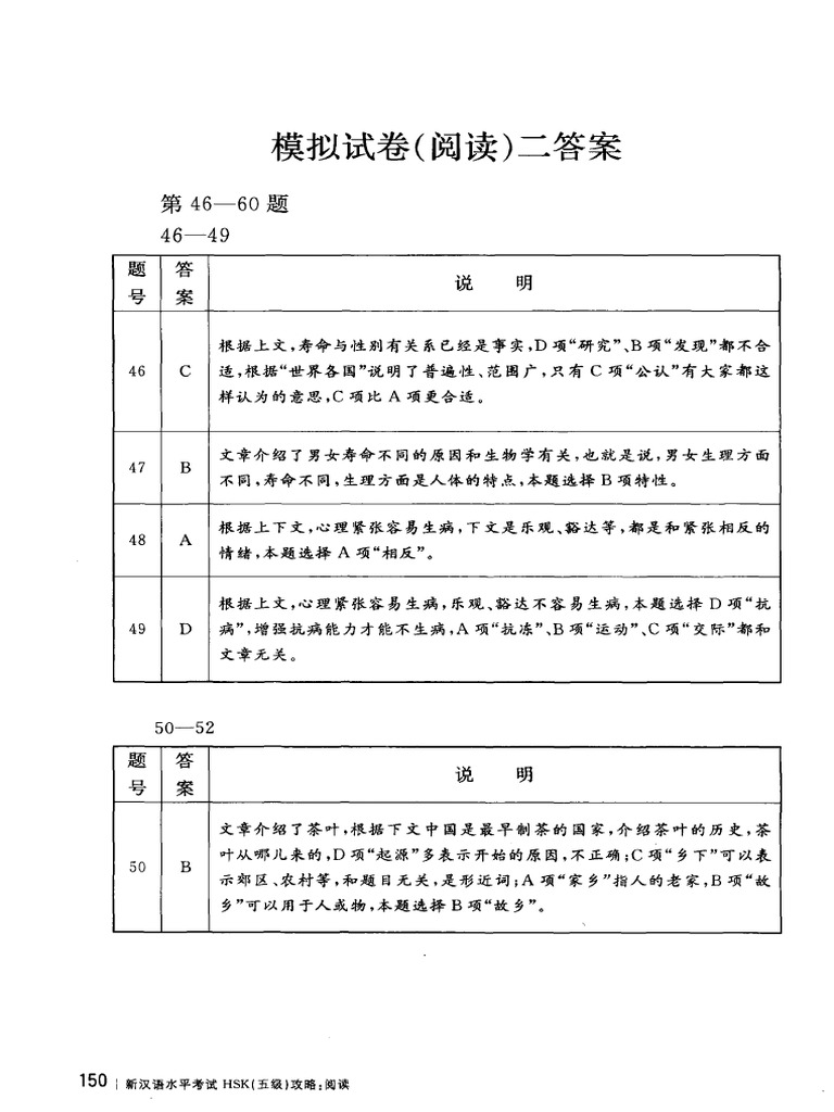 HSK 5 Reading by Liuyun-155-160 | PDF