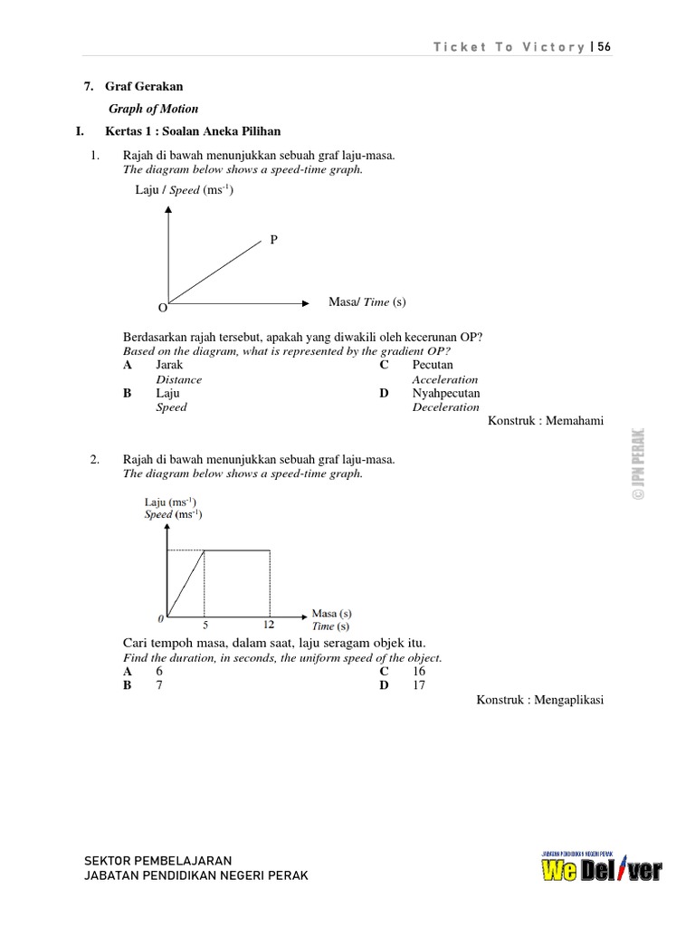 Chapter 7 Graph of Motion Perak Module | PDF