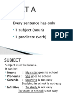 Part A: Every Sentence Has Only 1 Subject (Noun) 1 Predicate (Verb)