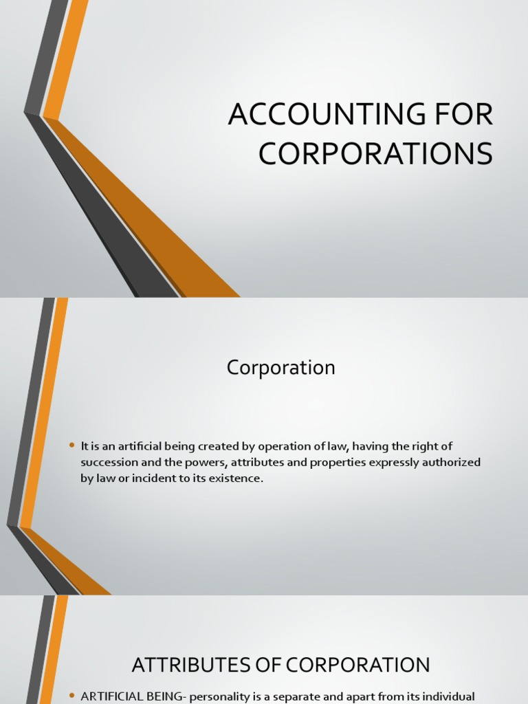 Accounting For Corporations Pdf Stocks Corporations