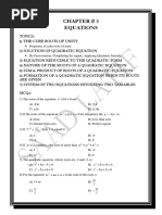 Chapter # 3 Equations