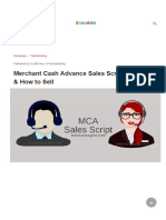 Merchant Cash Advance Sales Script