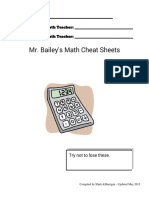 Mr. Bailey's Math Cheat Sheets