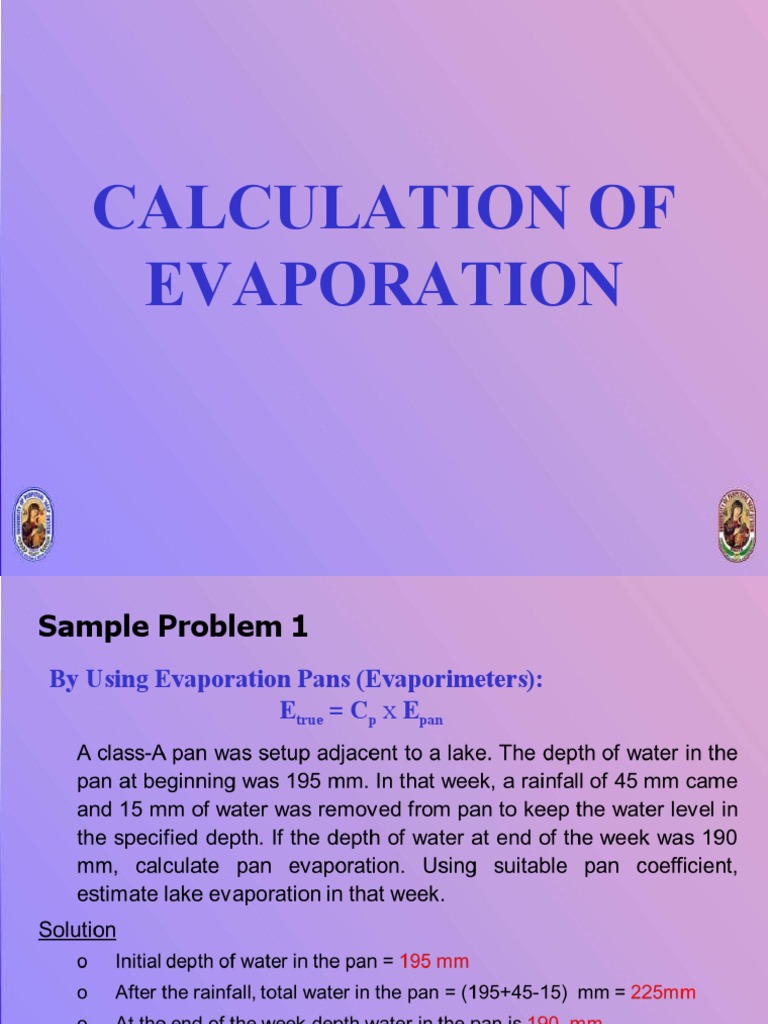 Calculation of Evaporation PDF