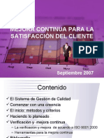 Mejora Continua para La Satisfacción Del Cliente