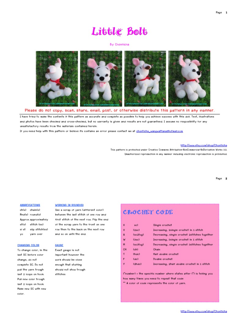 Little Bolt Doll Crochet Pattern | PDF | Crochet | Textiles